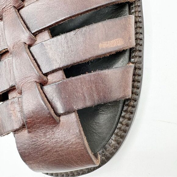 Tommy Bahama Vintage Slip-On Mule Dark Brown Leather Fisherman Sandals Sz 10 - Picture 8 of 15